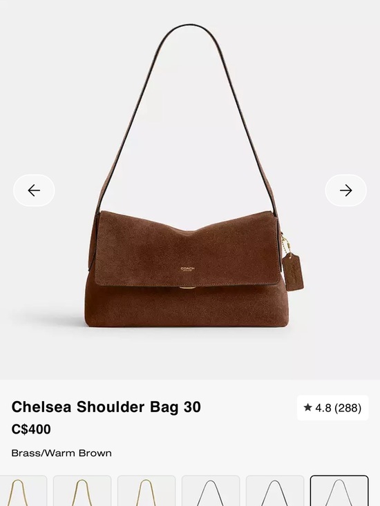 Coach Handbags - Coach Chelsea Shoulder Bag in Warm Brown Suede